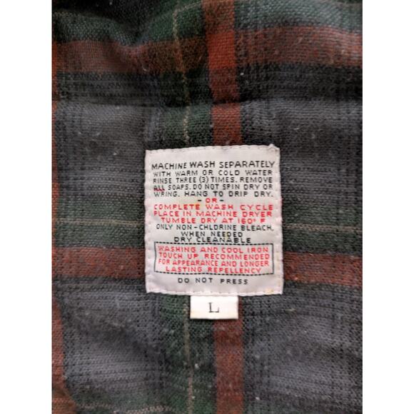 Towne by London Fog Men’s Chore Coat L – Navy, Plaid Lined, 90s Vintage Utility - Picture 8 of 10